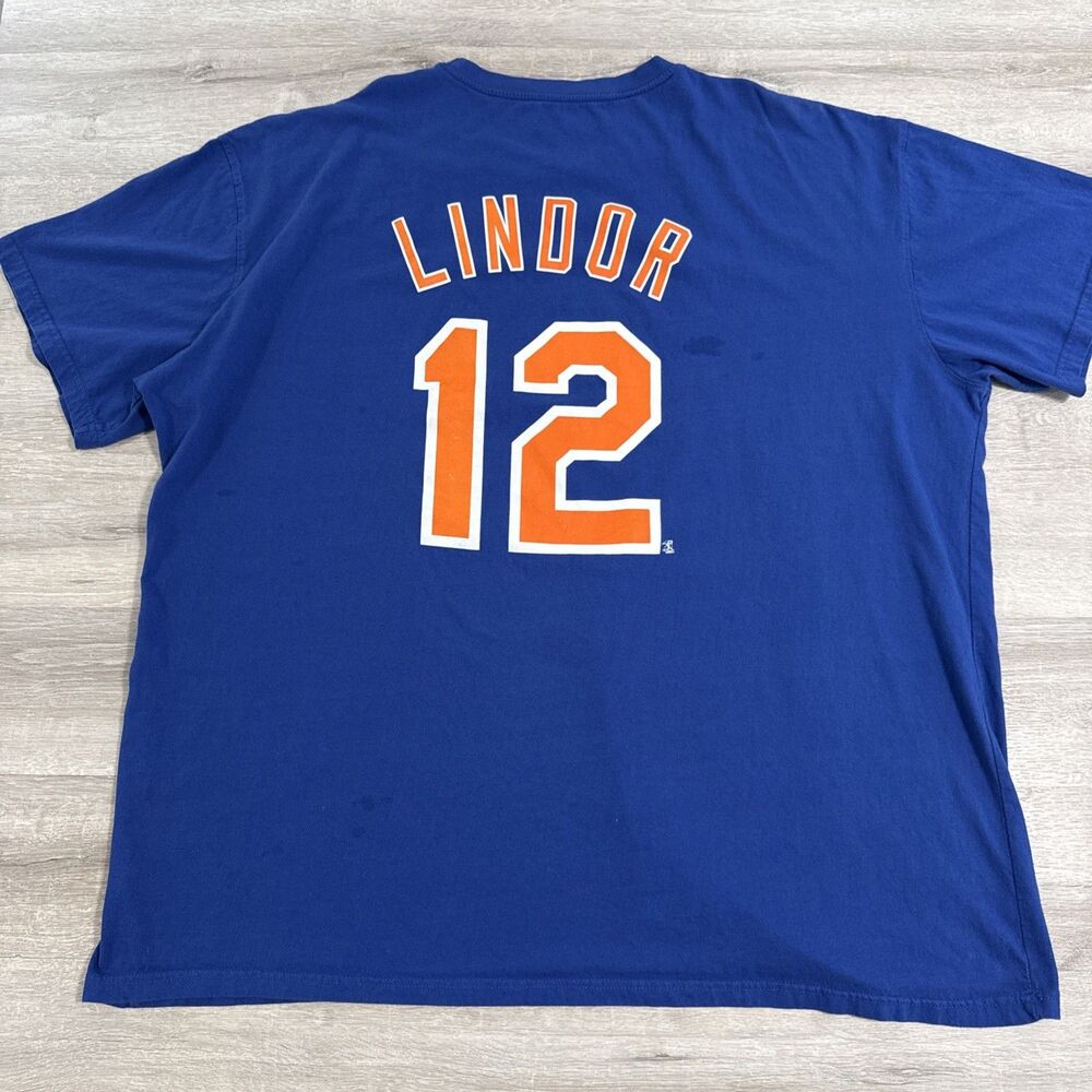 Francisco Lindor Shirt New York Mets Fanatics Men’s Blue 6XL Name Number MLB